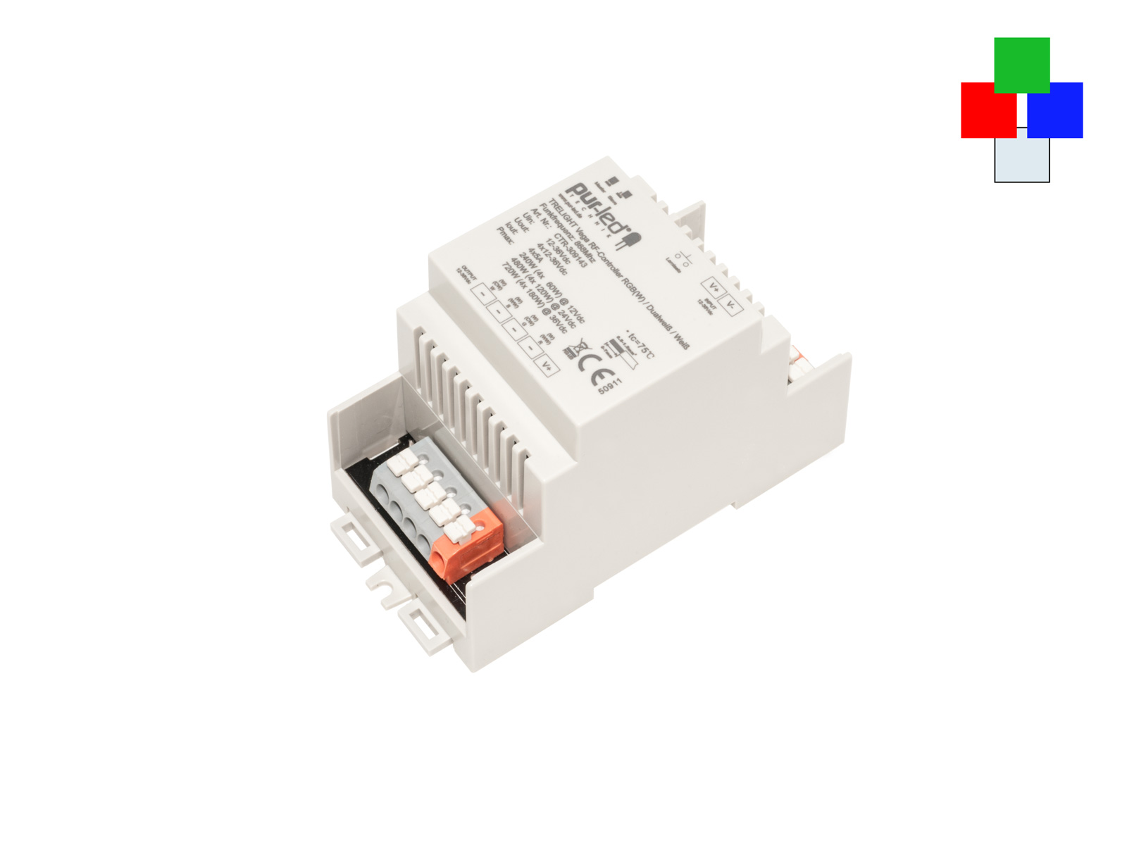 TRELIGHT Vega Funk Controller RGBW 4x5A DIN Hutschiene 