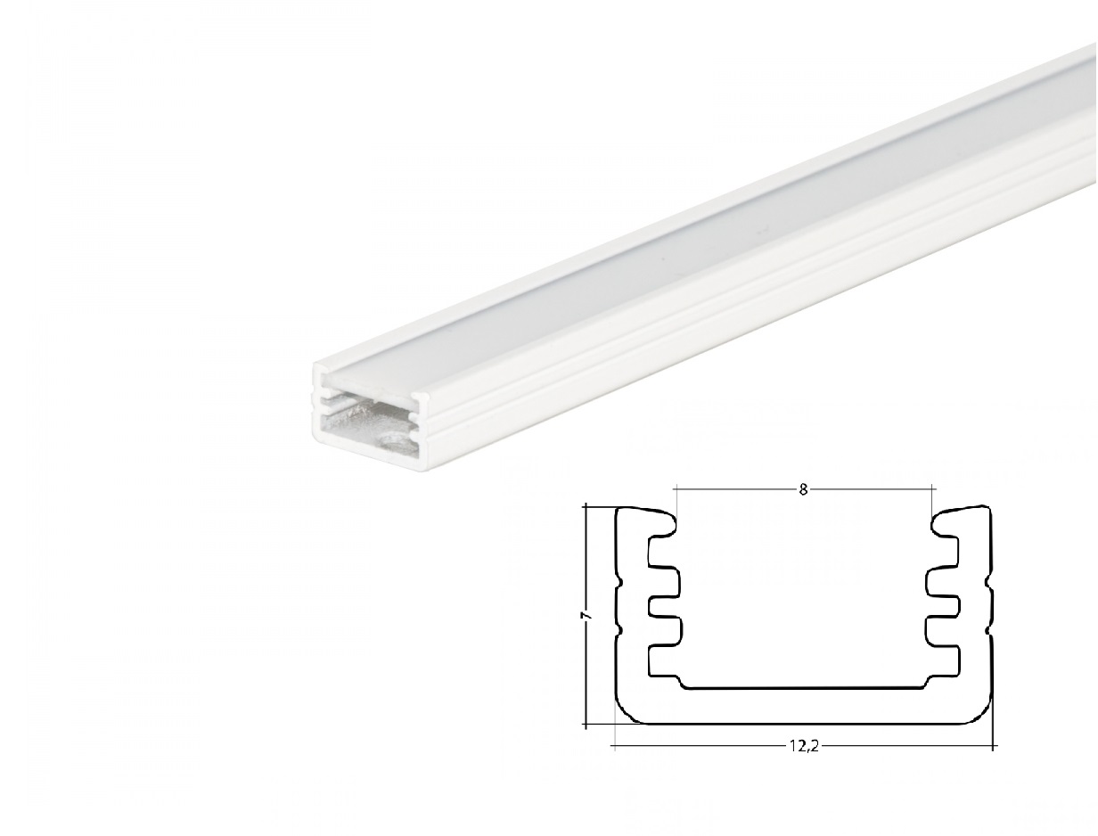 LED Alu U-Profil AL-PU2 7mm mit Abdeckung