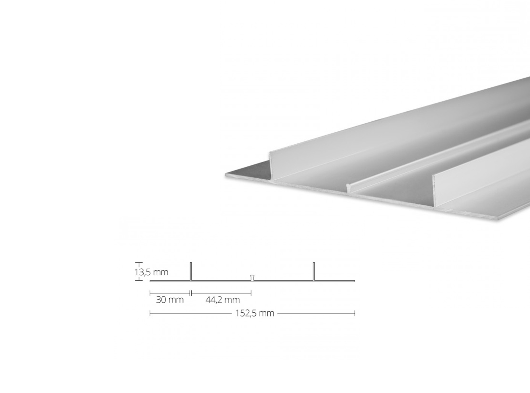 LED Alu Trockenbauprofil AL-PU46 silber 2m