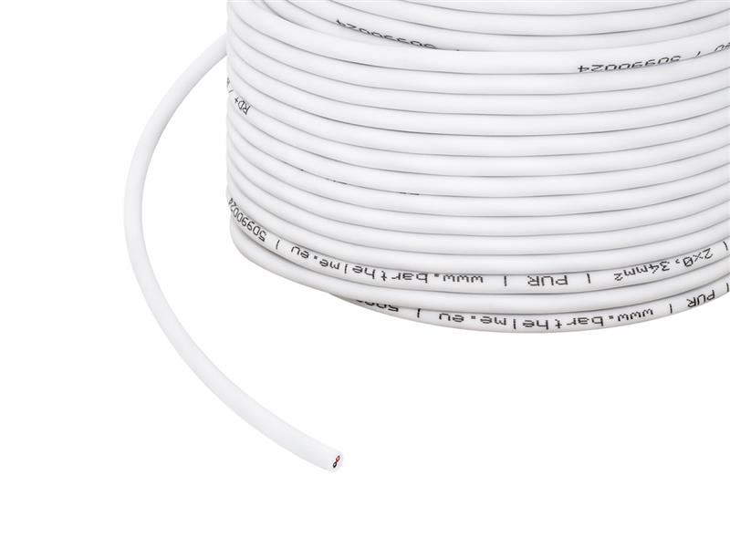 1m 2x 0,34mm² 2-poliges Kabel weiß PVC Outdoor