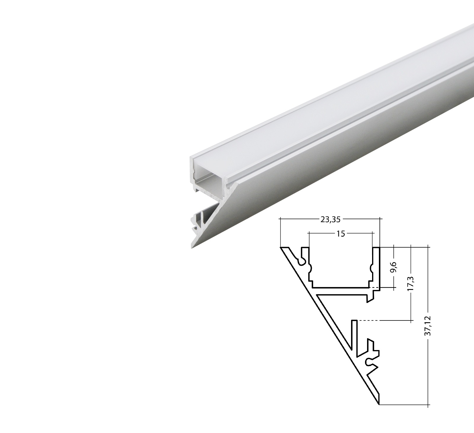 Alu haunch profile XXLine with cover 1 - 5 m