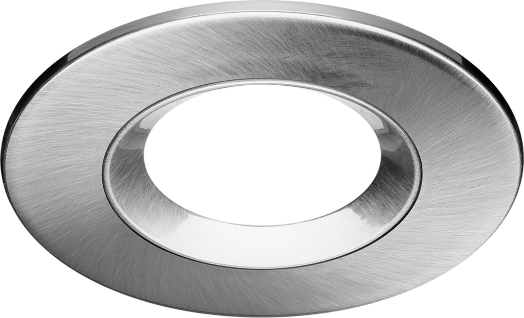 brushed aluminum, round