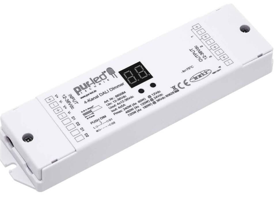 DALI und Push-Dimmer für RGB-W LED-Streifen