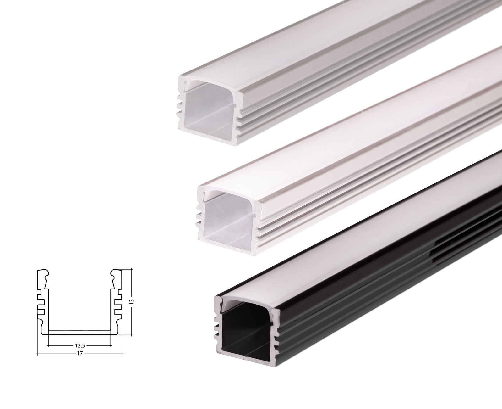 LED U-Profil AL-PU6 17mm mit Abdeckung 2,0m ALU-945776