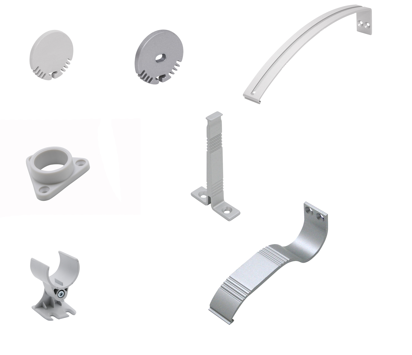 Accessories for the aluminum round profile 24mm 