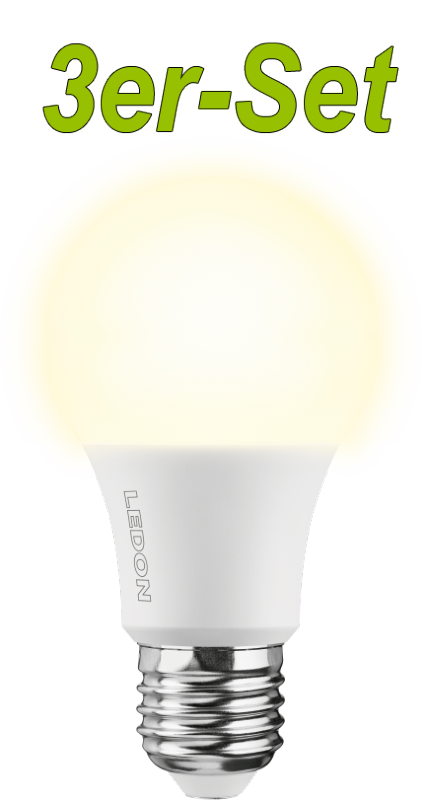 LEDON LED-Lampe A60 10W E27 (3er-Set)