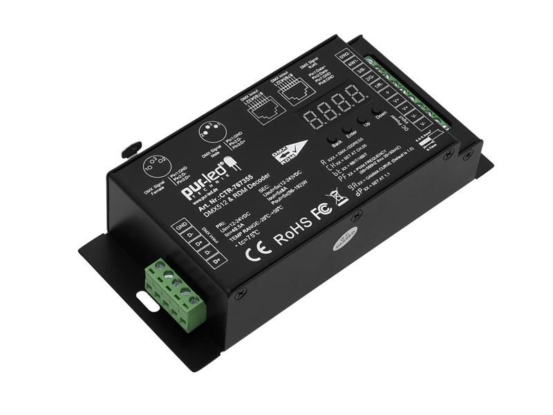 DMX512 LED Dimmer RDM RGB-Dualweiß 12-24Vdc 5x8A