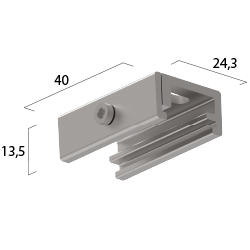 Ceiling clip 40 mm Alu