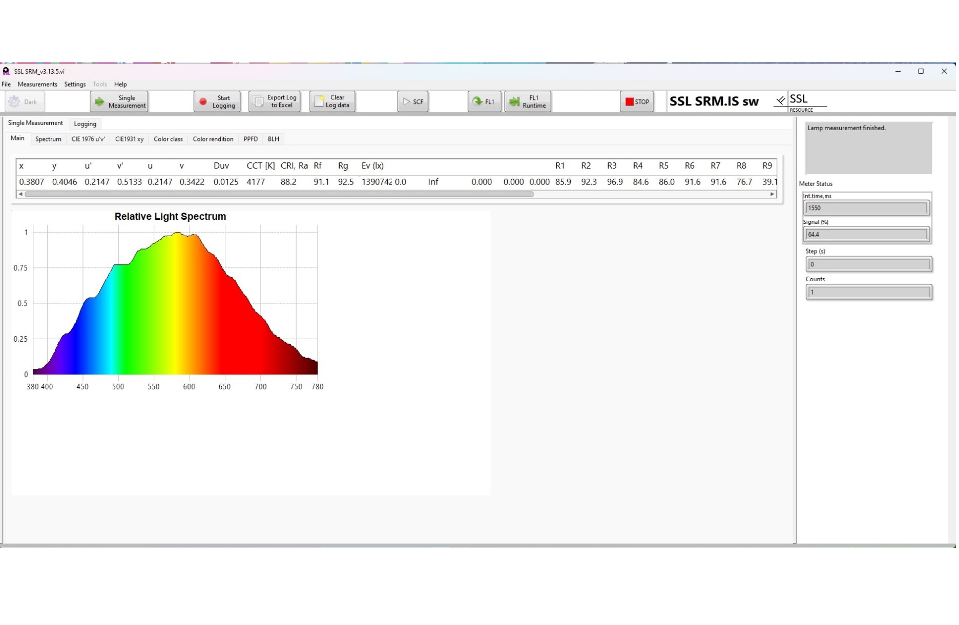SSL SRM Spectroradiometer Software